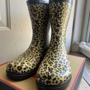 Cheetah Print Rain Boots